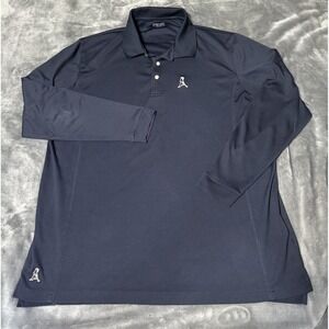 PING Polo Shirt Mens XL Blue Long Sleeve Golf Embroidered Logo Performance